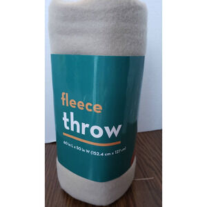 Home Fleece Sandcastle Beige Light Weight Throw Blanket 50 X 60 Inches New